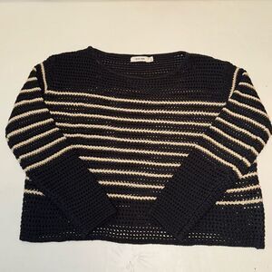 Women’s Mod Ref Open Weave Striped Sweater, Size Small